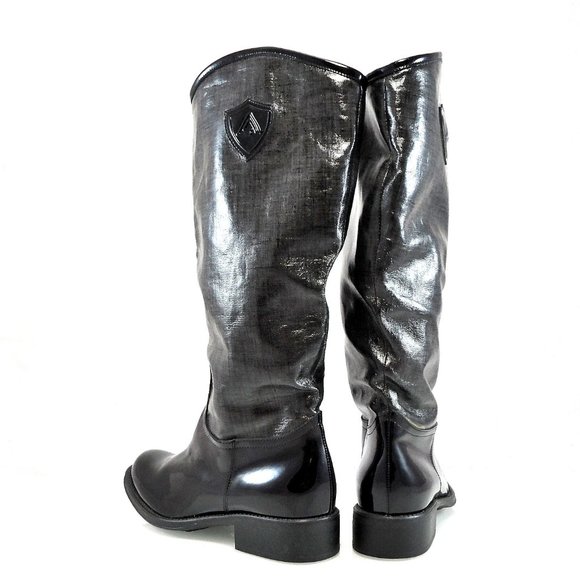 NEW$685 Aquatalia Waterproof Patent Leather Rain Tall Riding Pull-On Boots 6 - Picture 6 of 14